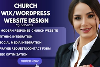 build christian website design or redesign church website wix wordpress app