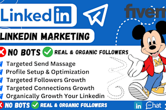 do organic linkedin marketing promotion with real followers