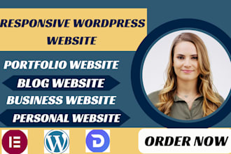 create wordpress business website, blogs, portfolio website or personal website