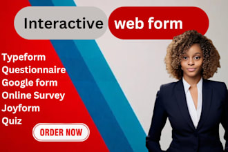 create responsive quiz or survey forms using jotform google forms, and typeform