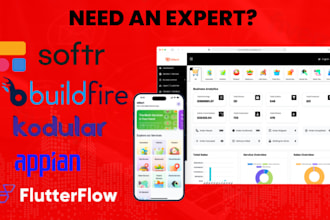 develop mobile apps, ios apps, softr, flutterflow, appian, kodular, buildfire