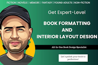 book formatting and layout design for kindle, ebook, and KDP print publishing