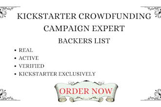 generate real and active backers list for kickstarter crowdfunding campaign