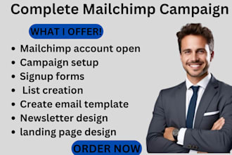 do mailchimp email campaign, landing page and signup form