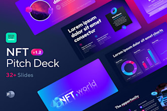 create investor pitch deck for nft, crypto and ico blockchain powerpoint design