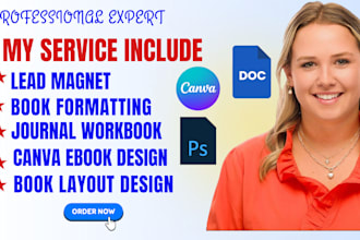 canva ebook design, lead magnet, journal workbook, layout design book formating