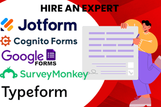 create online forms surveys using jotform, google form, typeform, cognito form