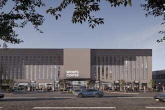 do 3d cgi healthy center design with photo realistic rendering