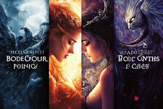 do book cover design, fantasy book cover illustration, romance book cover art