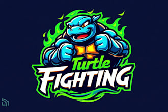 make outstanding turtle fighting logo with express delivery
