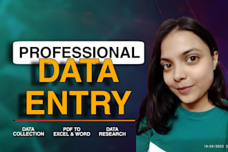 accurate PDF to excel, data entry, data organize, web scraping and list email