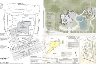 draw 2d site plan, landscape plan, architect landscape design, site plan