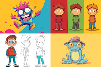 draw a vector 2d character, cartoon character