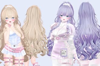 draw custom vrchat avatar nsfw anime vtuber 3d furry model vrc in unity, rigging