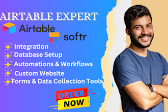 setup airtable automation, website and softr database