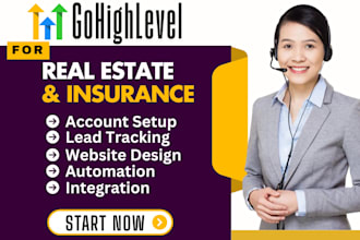 setup gohighlevel crm for b2b real estate insurance sales funnel ghl pipeline va