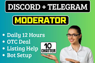 be your telegram and discord chatter community manager chatter discord moderator