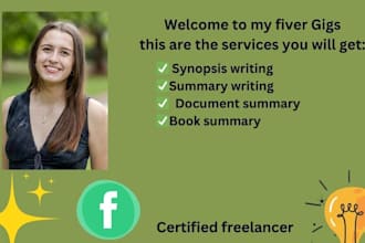write a book, document, report summary or synopsis in less than 6 hours