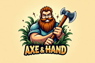 create outstanding axe and hand logo with express delivery