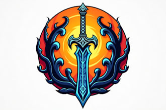 make amazing sword logo for your business in only 24 hours