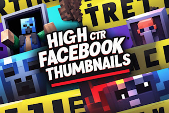 create high ctr facebook thumbnail fortnite gaming minecraft truecrime thumbnail