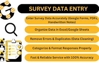 do accurate survey data entry and formatting in excel or google sheets