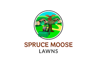 make high quality a spruce moose logo for a lawn
