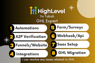 build ghl websites funnels, campaigns automation, a2p, workflows, migration