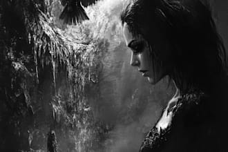 create scary horror creature and fantasy character concept art