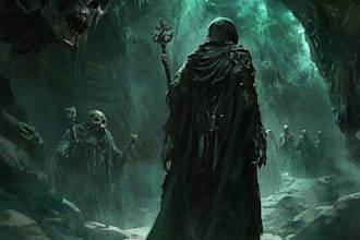 unique scary horror creature and fantasy character concept art