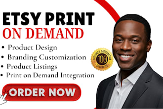 set up etsy print on demand, etsy shop set up with printify and etsy listing