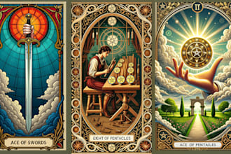 do custom tarot card design themed tarot card mtg card board game illustration