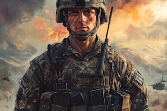 draw military themed illustrations