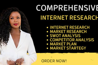 conduct deep internet research, market research, swot and competitor analysis