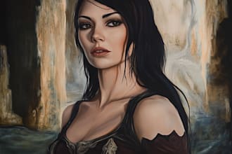paint a dark fantasy portrait