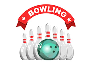 design eye catchy colorful bowling logo