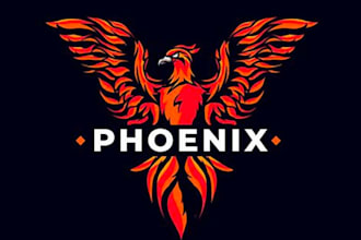 do phoenix racing esports mascot logo with vector file