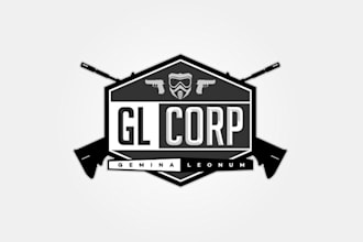 design strong fictional private security air soft team logo