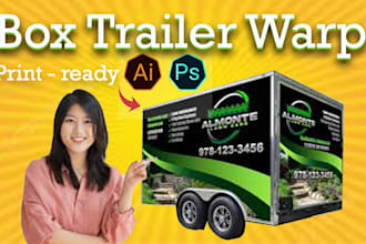 create  box trailer wrap design, vehicle wrap design, van wrap design, car wrap