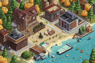 create 2d isometric illustration or map