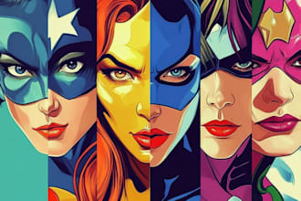 draw comic superhero pop art portraits