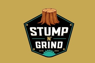 design beautiful acceptable grinds tree stumps logo