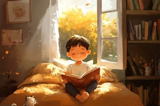 draw african american children story book illustration