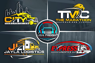 design modern transport logistic trucking logo