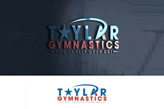 create playful fun children gymnastics center logo