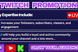 do organic twitch youtube video promotion increase followers live viewers  subs