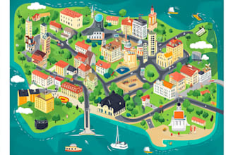 draw a unique vector or isometric map