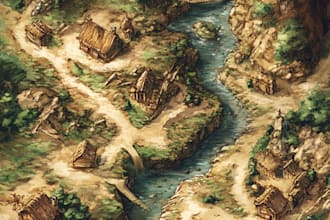 do fantasy map illustration for dnd, novels and games
