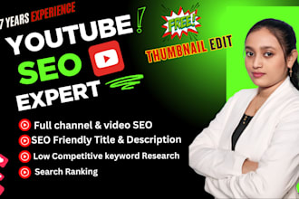 be your best youtube SEO expert for video channel ranking