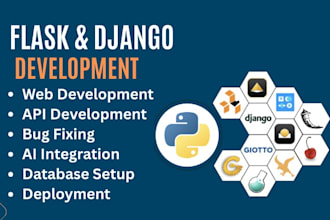 develop flask, django, fastapi, react, node js web apps, apis, ai, automation